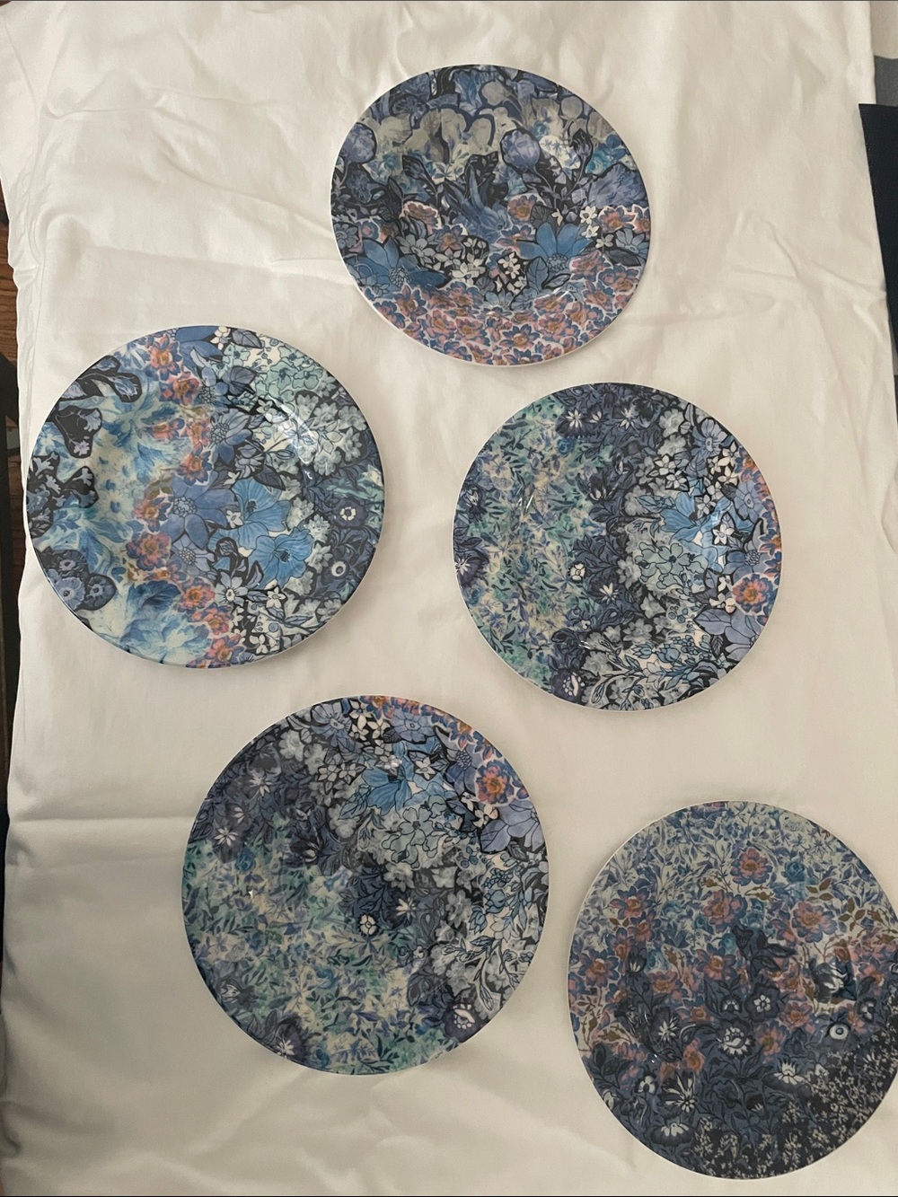 Williams Sonoma Michelle Kim Watercolor Plastic Outdoor Plates (5)